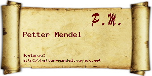 Petter Mendel névjegykártya